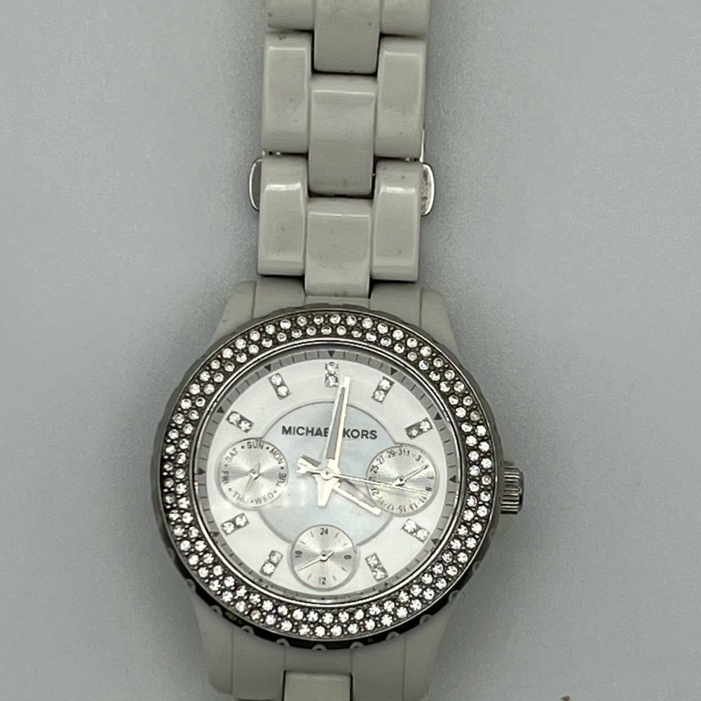 MICHAEL KORS Mini Parker MK5458 White Watch Working - Picture 3 of 8